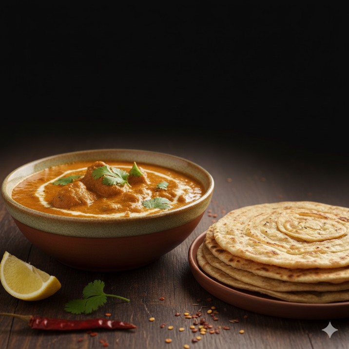 Butter Chicken and Laccha Paratha